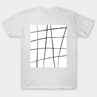 Black and White Ink Lines T-Shirt